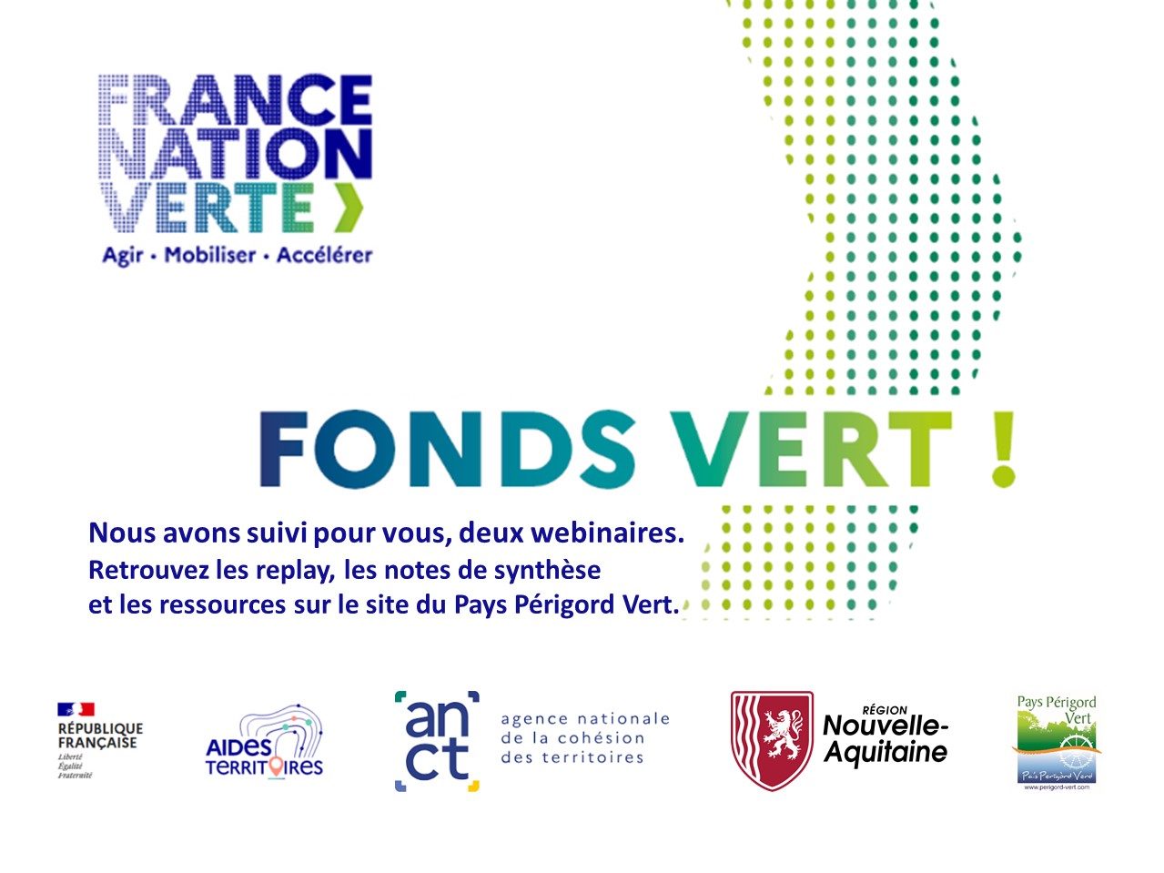 [Retour sur] les webinaires Fonds Vert - Édition 2026 - Pays Périgord Vert