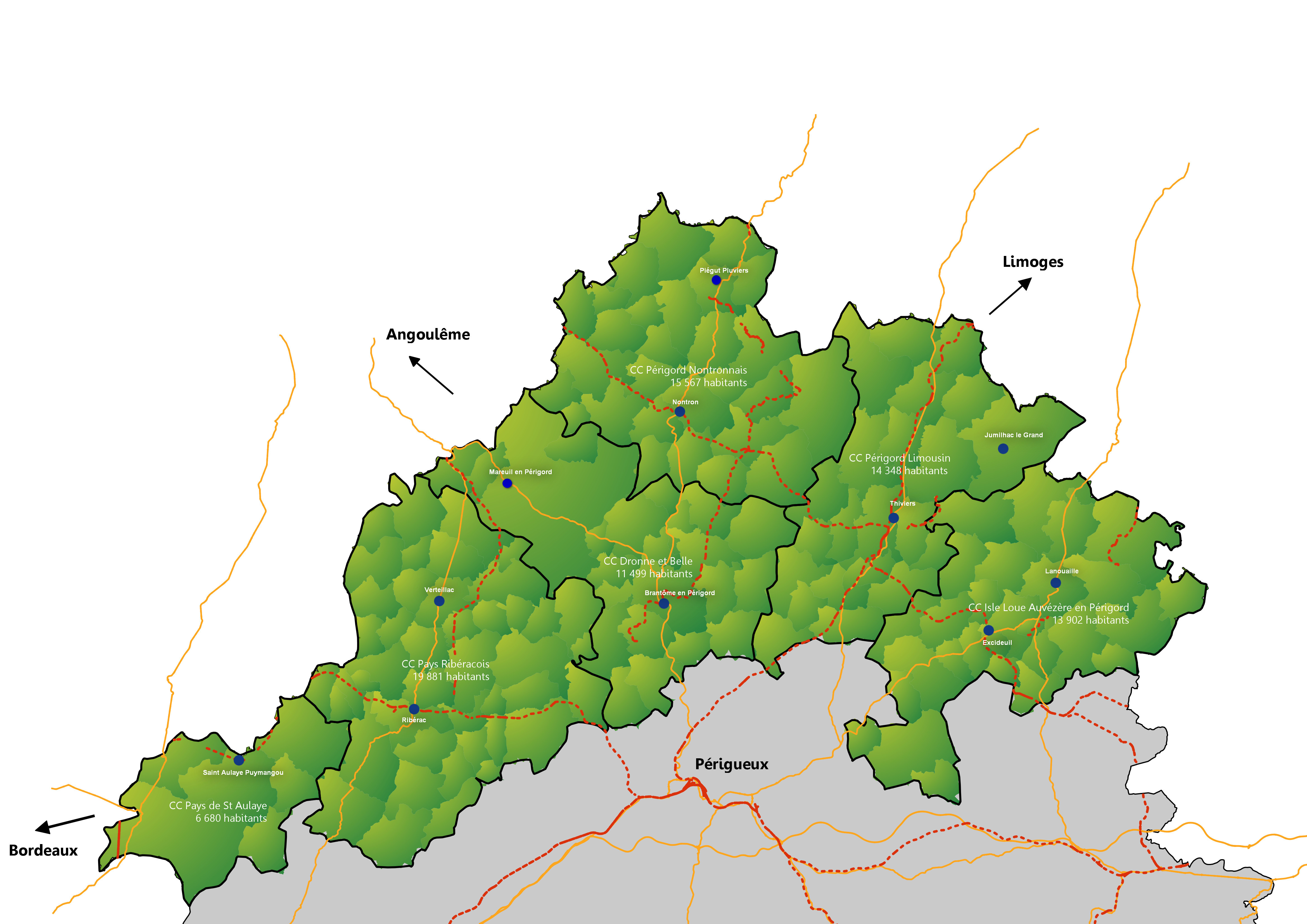 carte sud ouest perigord