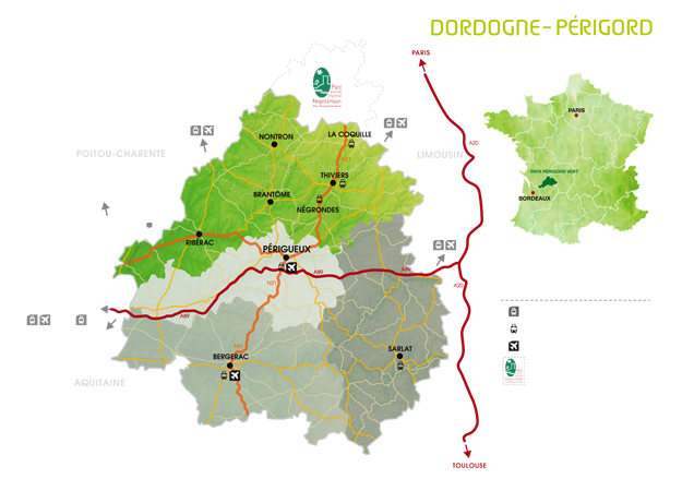 Carte du Pays Périgord Vert